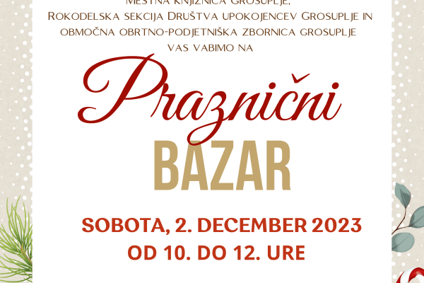 Praznični bazar v Mestni knjižnici Grosuplje