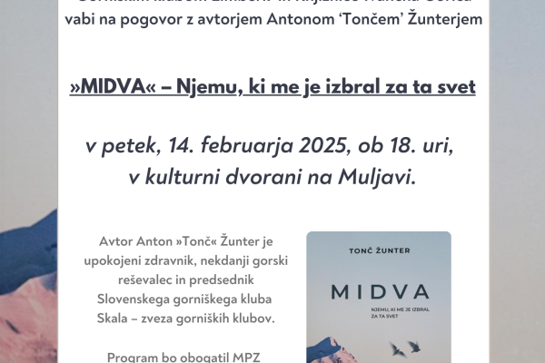 Predstavitev knjige “Midva” Tonča Žunterja (Muljava)
