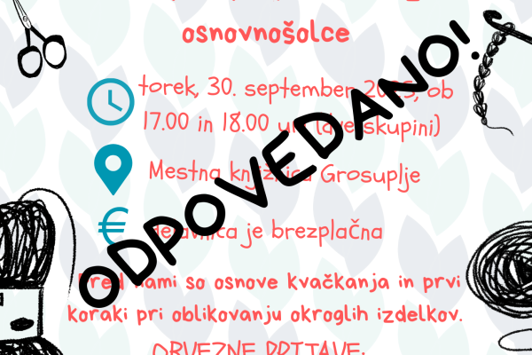 Ustvarjaj s kvačko – delavnica za osnovnošolce (Grosuplje)