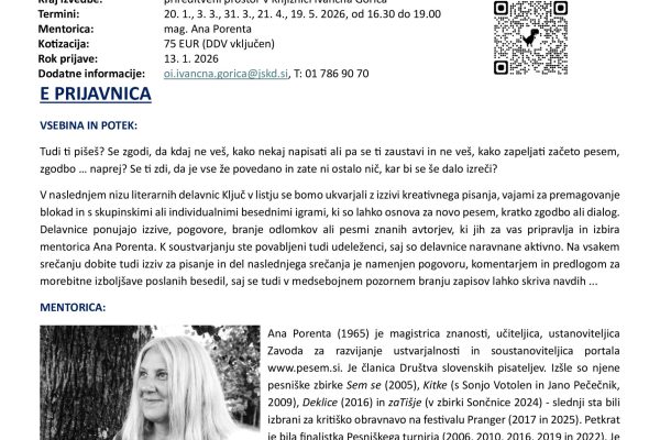 Literarna skupina Ključ v listju: PISANJE … NA/VDIH (Ivančna Gorica)