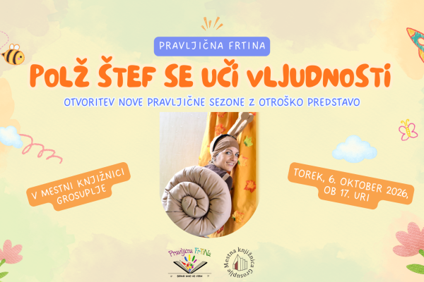 Predstava za otroke Polž Štef se uči vljudnosti – Pravljična Frtina (Grosuplje)